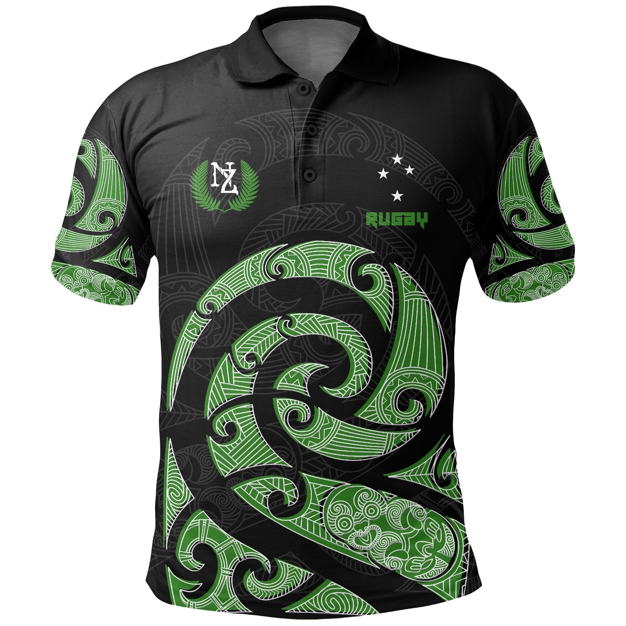 New Zealand Maori Rugby Kirituhi Tattoo Polo Shirt - Vibe Hoodie Shop