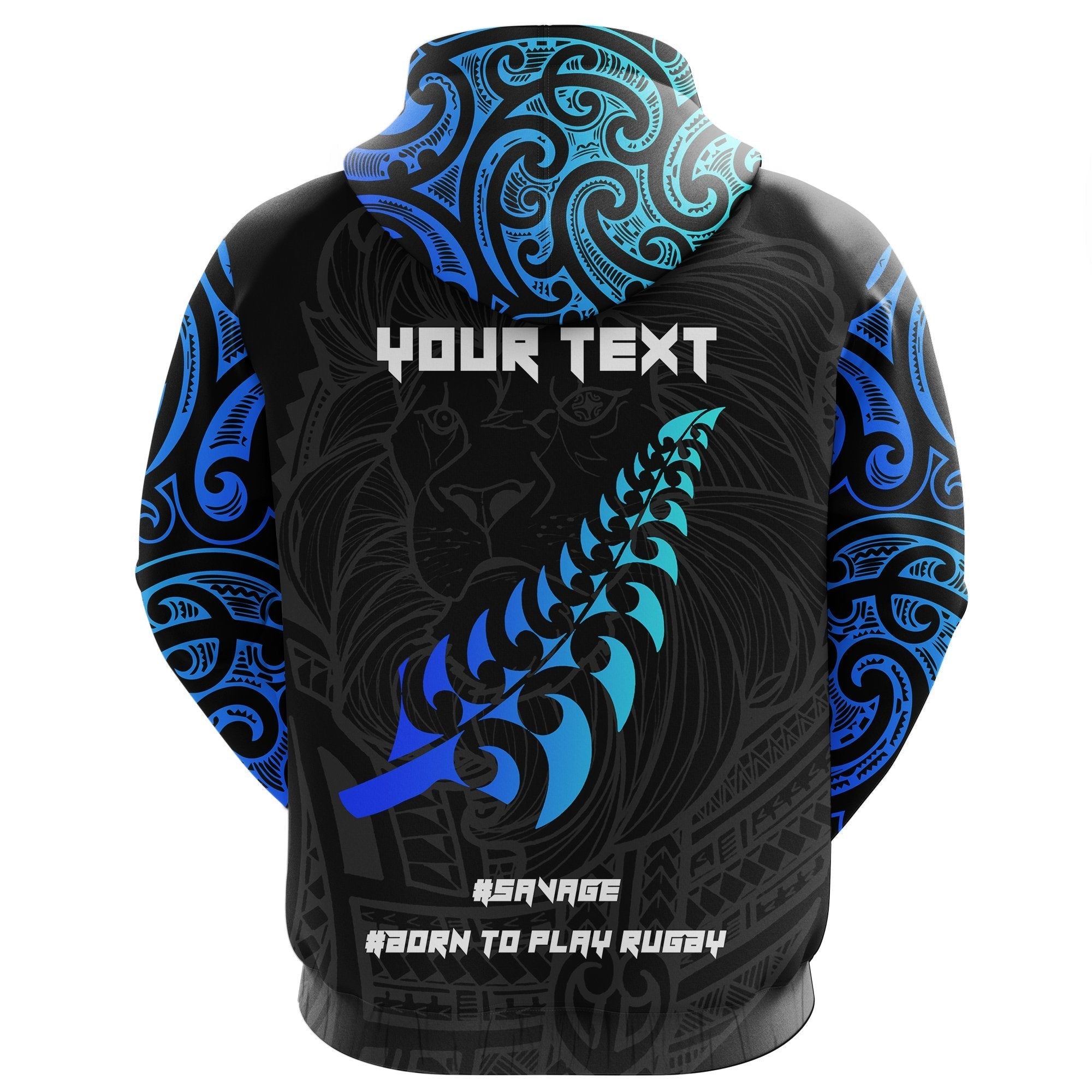 New Zealand Maori Rugby Lion Hoodie - Customized - Vibe Hoodie Shop