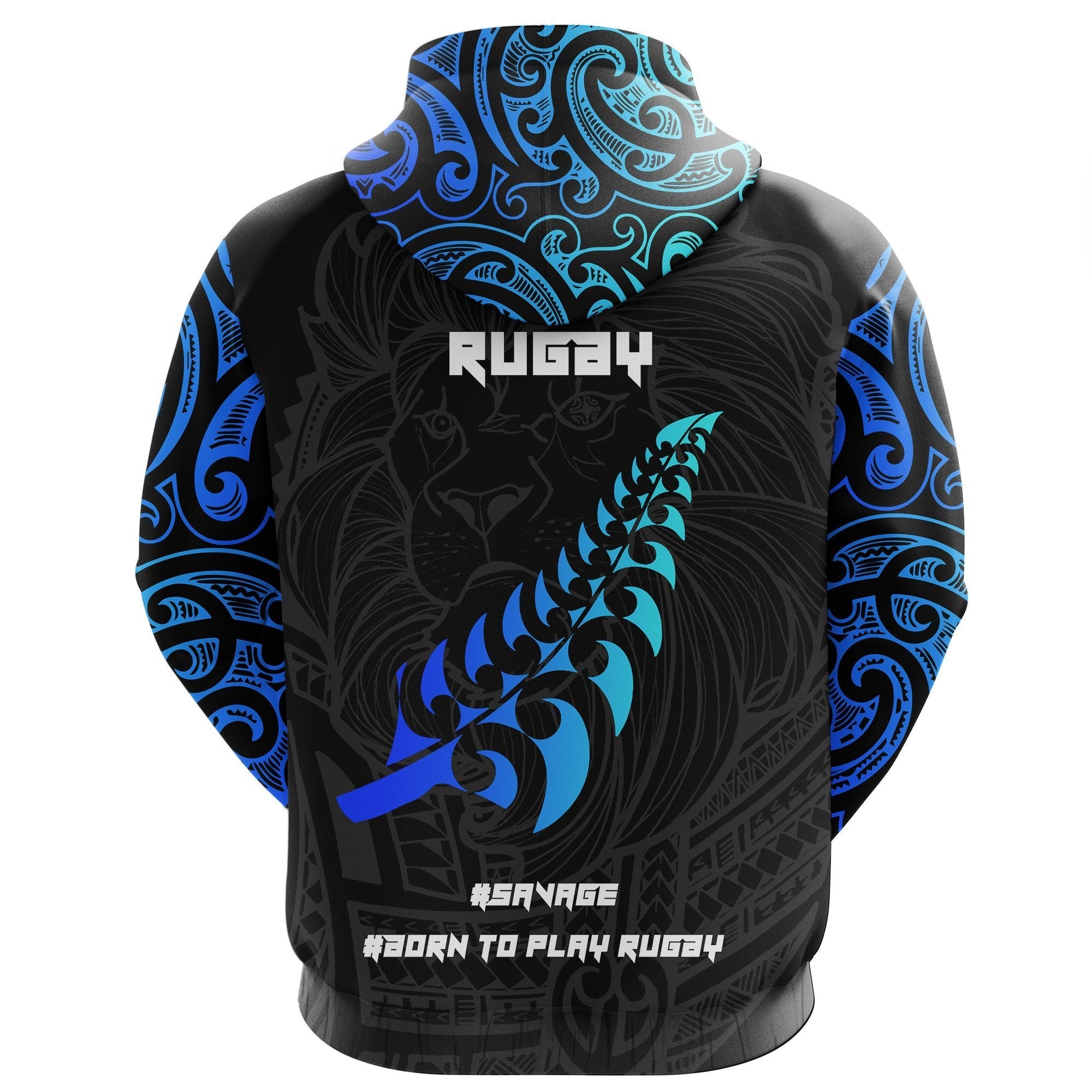 New Zealand Maori Rugby Lion Zip Hoodie - Vibe Hoodie Shop