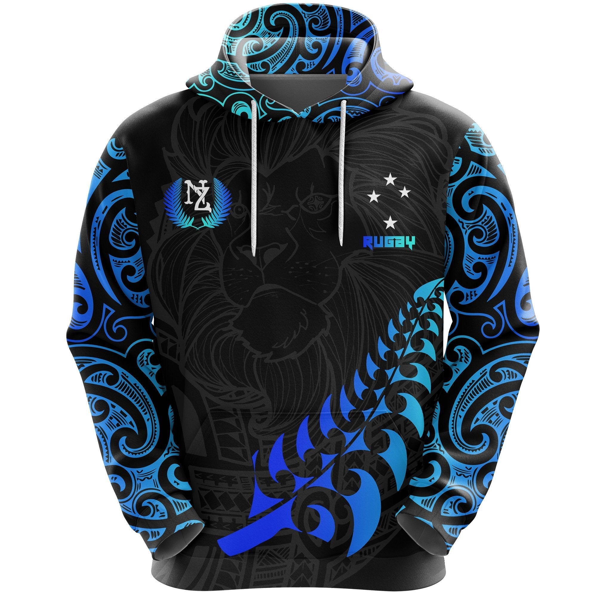 New Zealand Maori Rugby Lion Hoodie - Customized K5 Merchize - Vibe Hoodie Shop