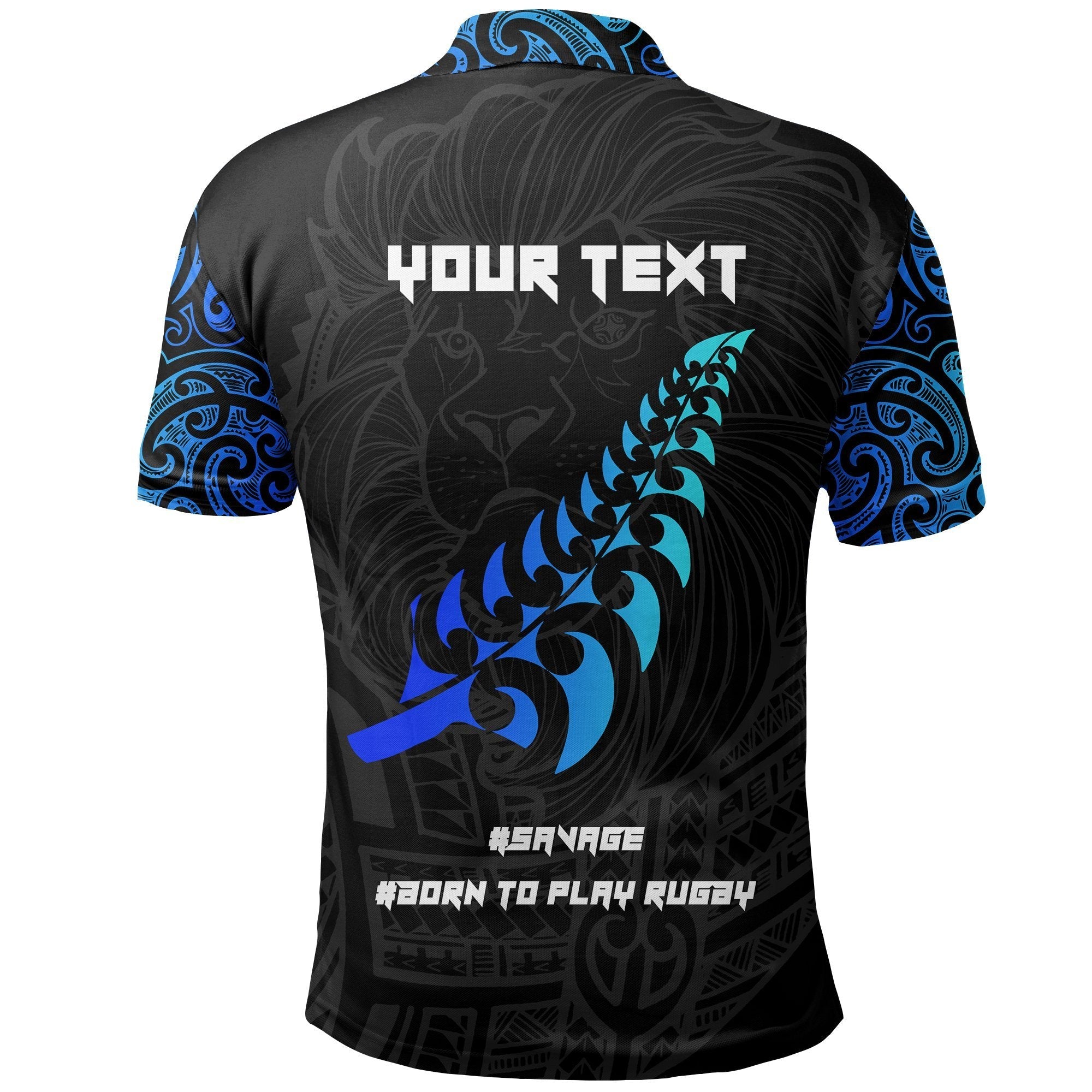 New Zealand Maori Rugby Lion Polo Shirt - Customized - Vibe Hoodie Shop