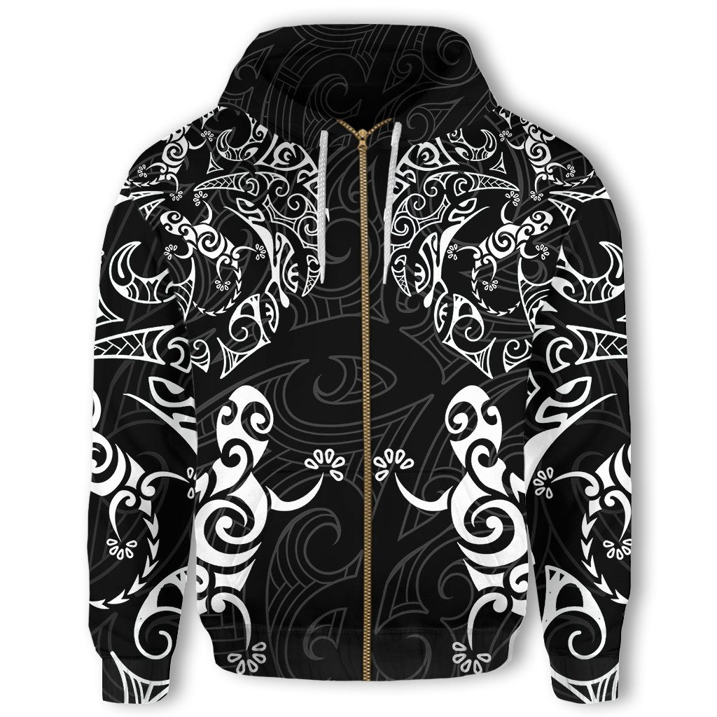 New Zealand Maori Hoodie, Lizard Tattoo Zip Up Hoodie - Vibe Hoodie Shop
