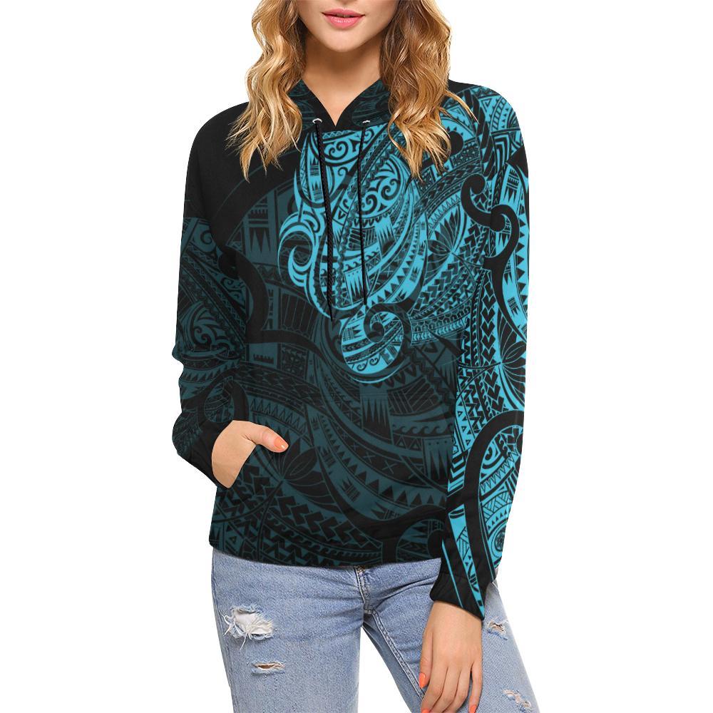 Maori Hoodie, New Zealand Maori Tattoo All Over Print Hoodie - Vibe Hoodie Shop