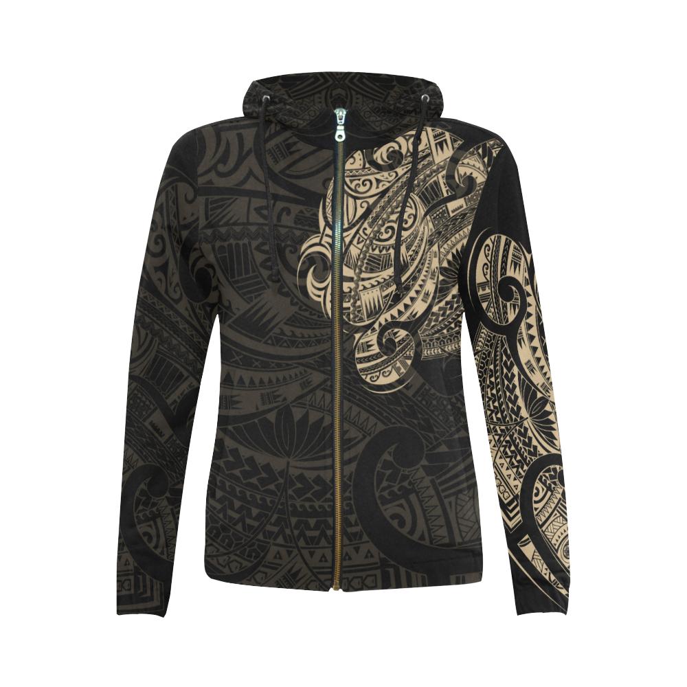 Maori Tattoo Hoodie, New Zealand Zip Up Hoodie - Vibe Hoodie Shop