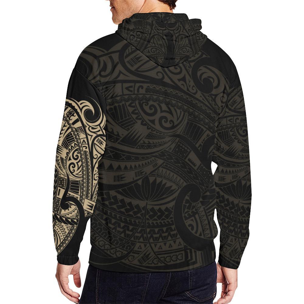 Maori Tattoo Hoodie, New Zealand Zip Up Hoodie - Vibe Hoodie Shop