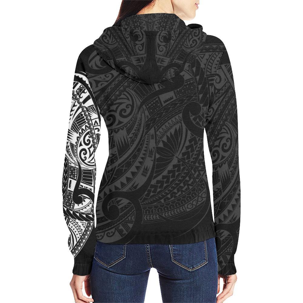 Maori Hoodie, New Zealand Maori Tattoo Zip Up Hoodie - Vibe Hoodie Shop