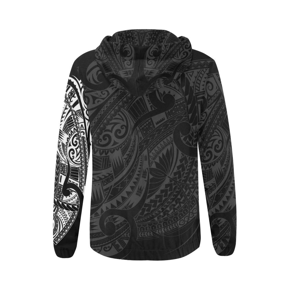 Maori Hoodie, New Zealand Maori Tattoo Zip Up Hoodie - Vibe Hoodie Shop