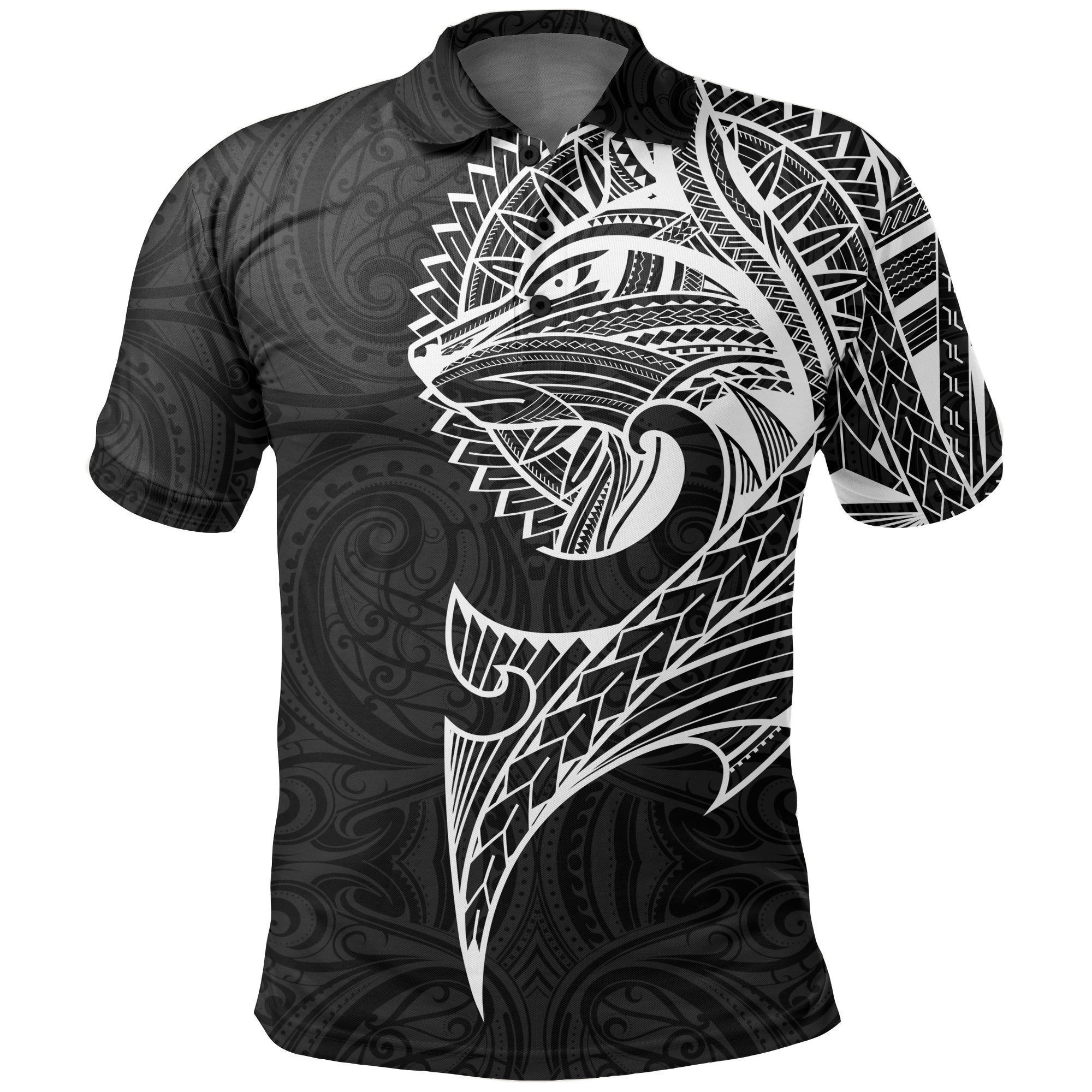 New Zealand Maori Polo Shirt, Wolf Tattoo Golf Shirts - Vibe Hoodie Shop
