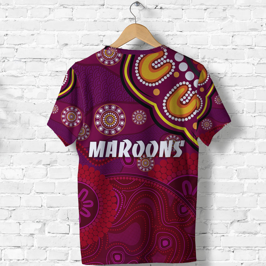 Queensland Maroons Aboriginal T shirt Indigenous Vibes - Vibe Hoodie Shop