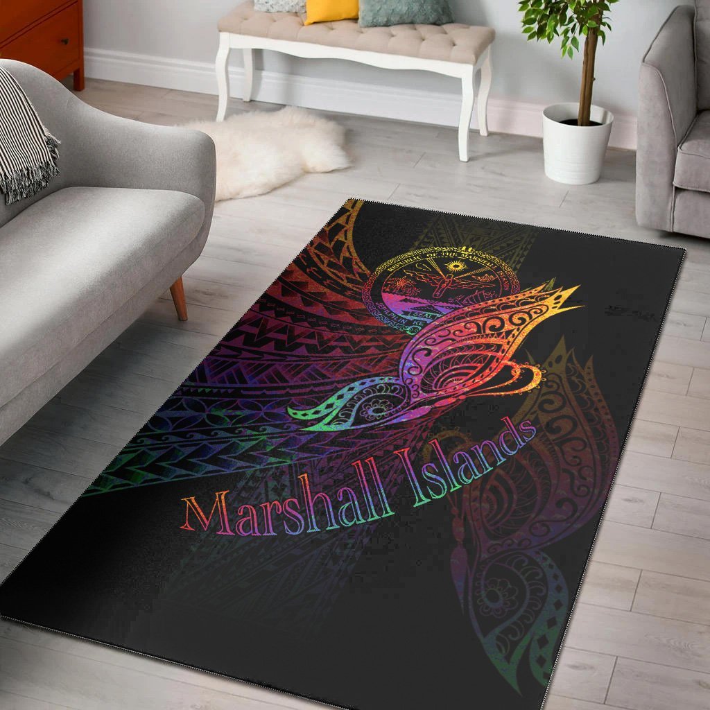 Marshall Islands Area Rug - Butterfly Polynesian Style - Vibe Hoodie Shop