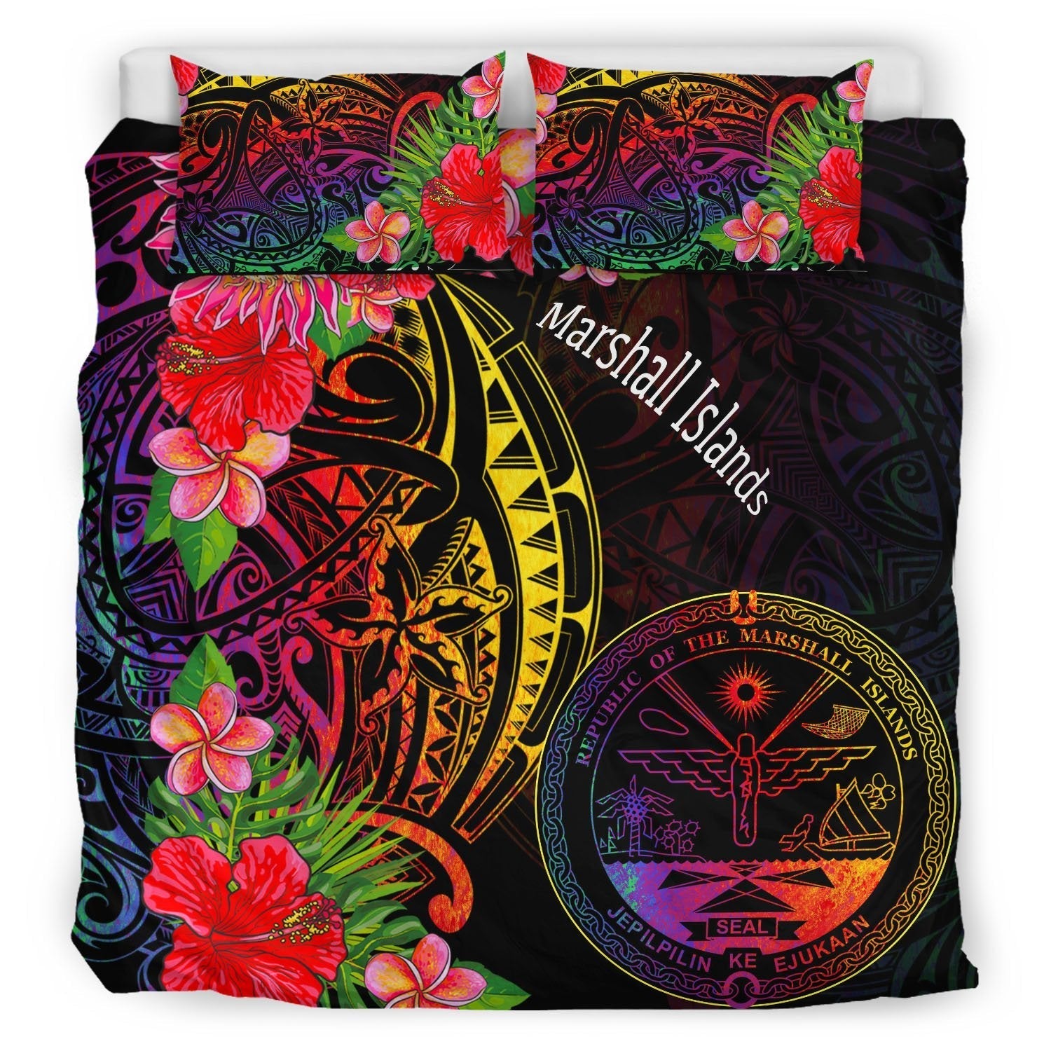 Marshall Islands Bedding Set - Tropical Hippie Style - Vibe Hoodie Shop