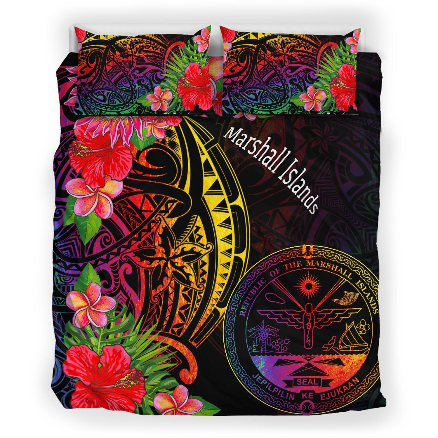 Marshall Islands Bedding Set - Tropical Hippie Style - Vibe Hoodie Shop