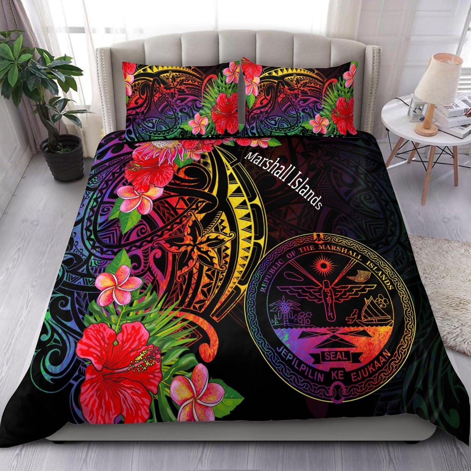 Marshall Islands Bedding Set - Tropical Hippie Style - Vibe Hoodie Shop