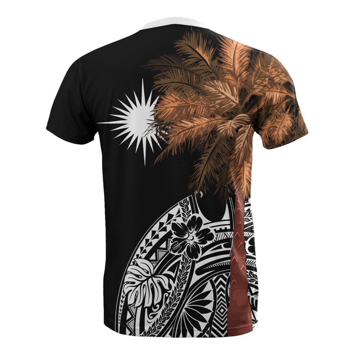Vibe Hoodie Marshall Islands All T shirt - Polynesian Palm Tree Black - Vibe Hoodie Shop