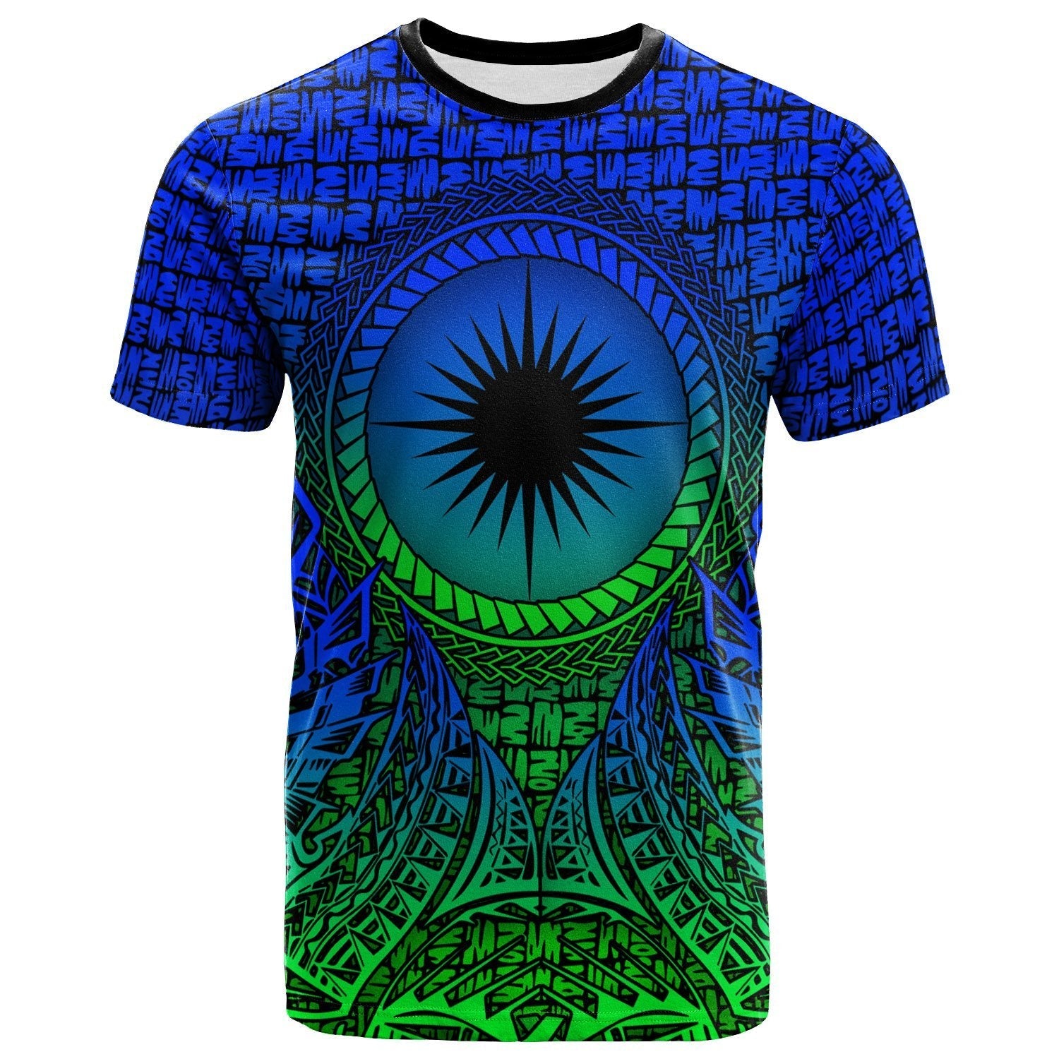 Vibe Hoodie Marshall Islands T shirt - Circle Pattern Blue - Vibe Hoodie Shop