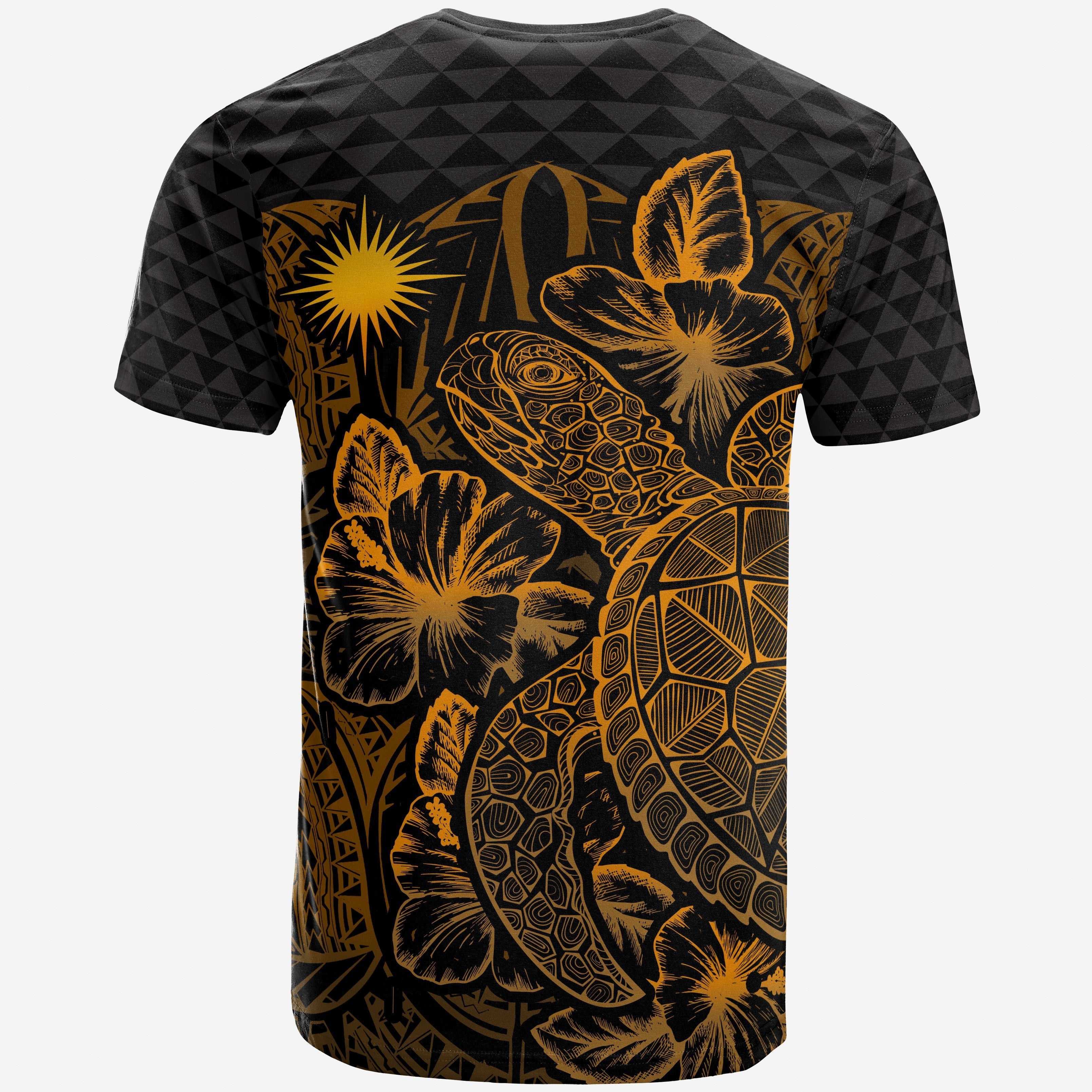 Vibe Hoodie Marshall Islands T shirt - Marshall Islands FLag Turtle Hibiscus Gold - Vibe Hoodie Shop