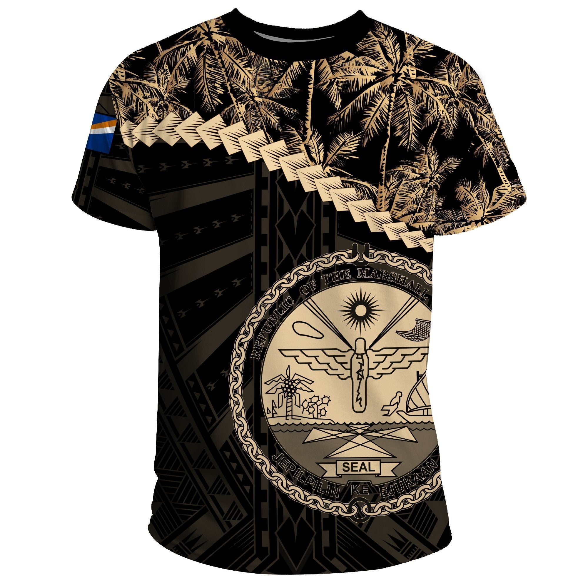 Marshall Islands T shirt Golden Coconut - Vibe Hoodie Shop