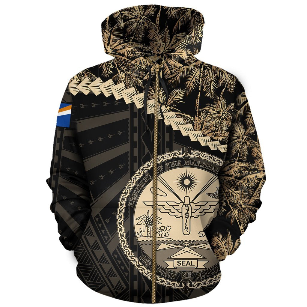 Marshall Islands Zip Hoodie Golden Coconut - Vibe Hoodie Shop