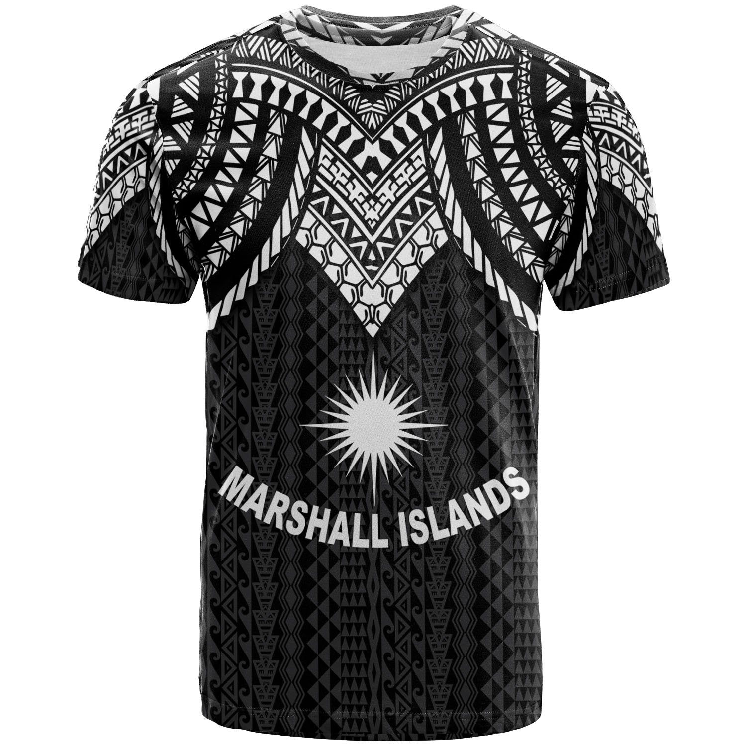 Vibe Hoodie Marshall Islands T shirt - Polynesian Armor Style Black - Vibe Hoodie Shop