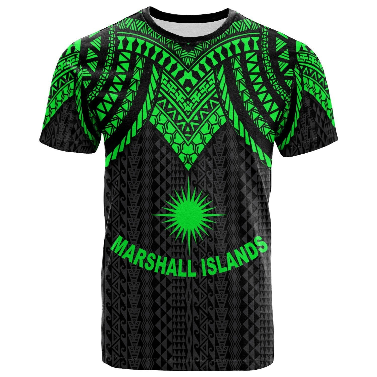 Vibe Hoodie Marshall Islands T shirt - Polynesian Armor Style Green - Vibe Hoodie Shop