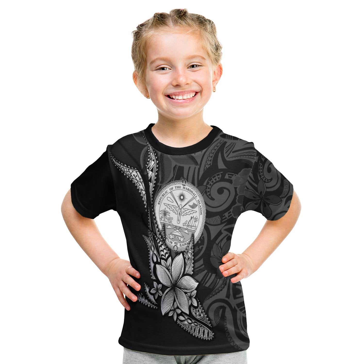 Marshall Islands Custom Personalised T shirt - Fish With Plumeria Flowers Style - Vibe Hoodie Shop