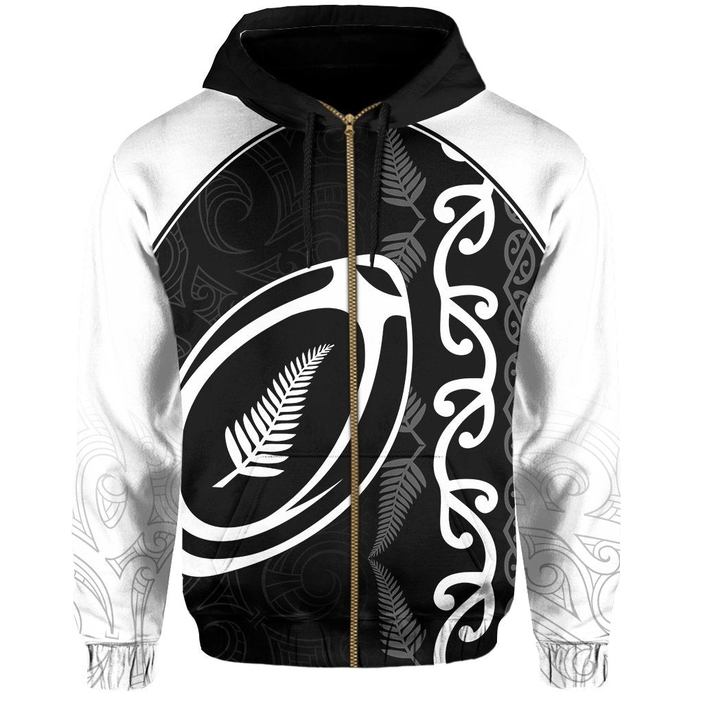 New Zealand Silver Fern Rugby Maori Zipper Hoodie - Ciara Style - Vibe Hoodie Shop