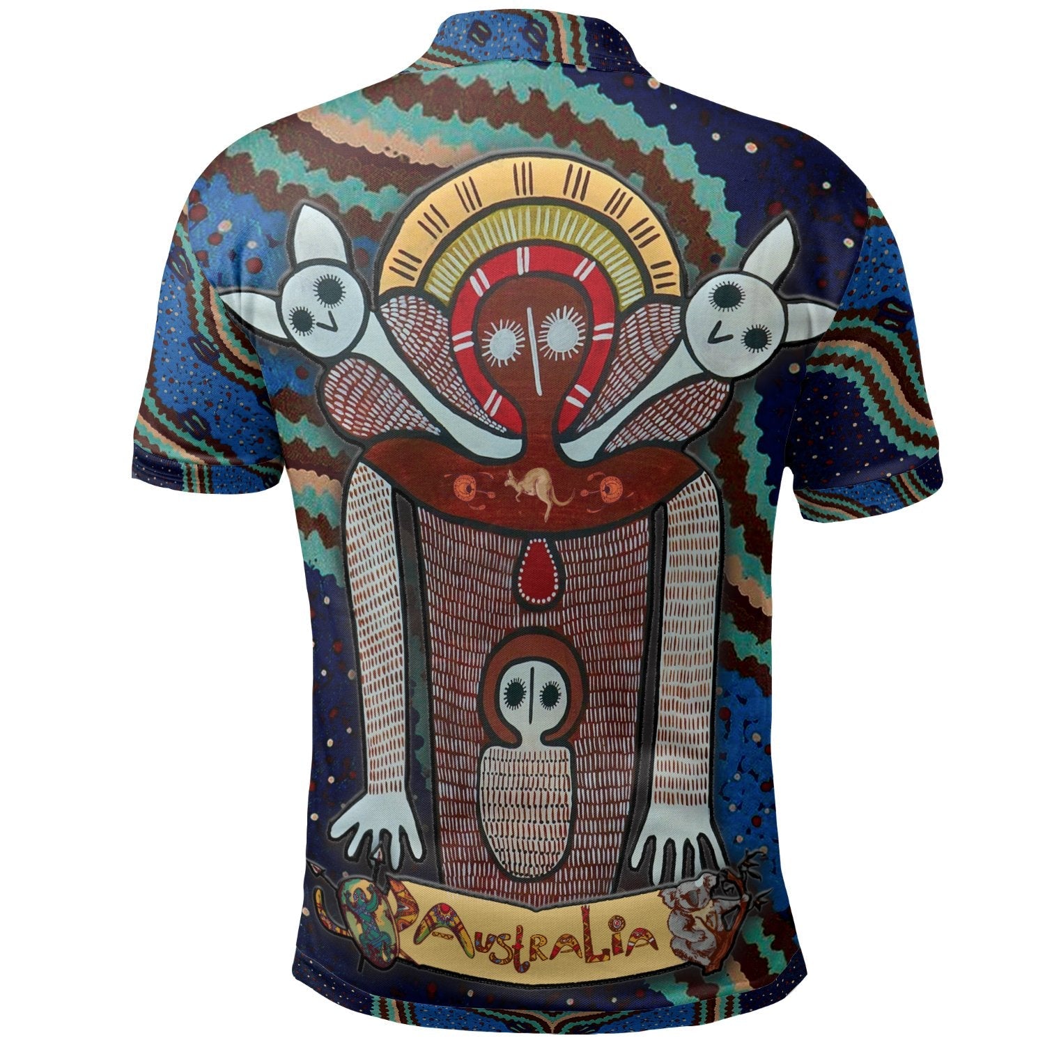 Wandjina Polo Shirt - Australian Aboriginal Mythology - My Australia - Vibe Hoodie Shop