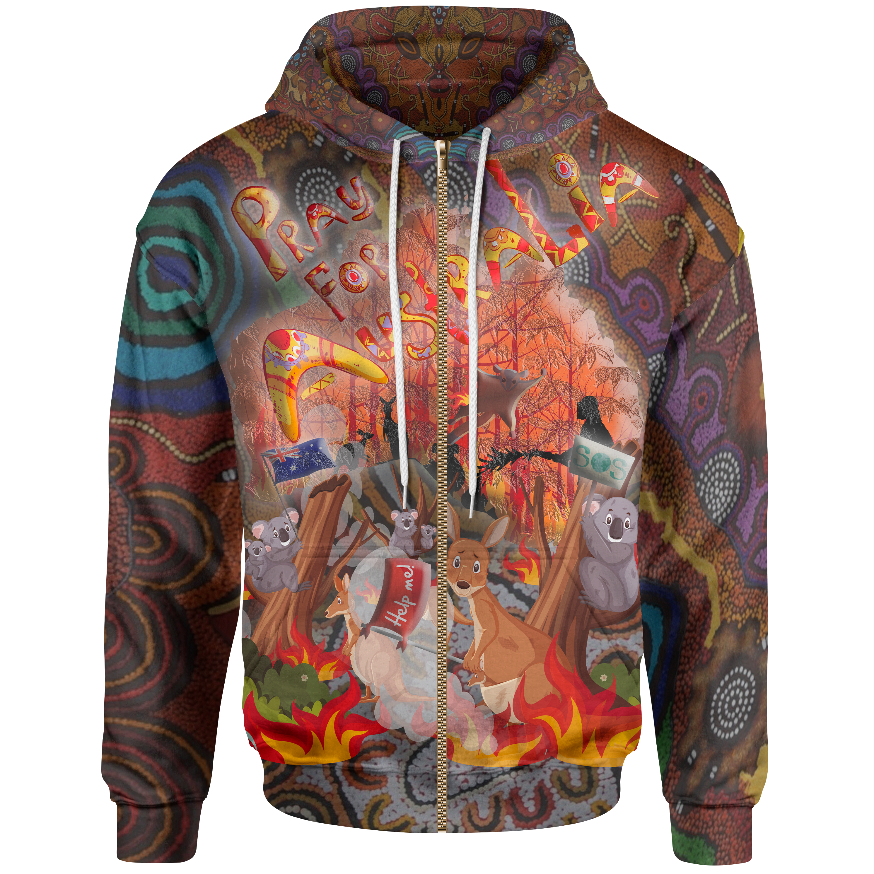 Aboriginal Hoodie - Pray For Australia - My Australia - Vibe Hoodie Shop