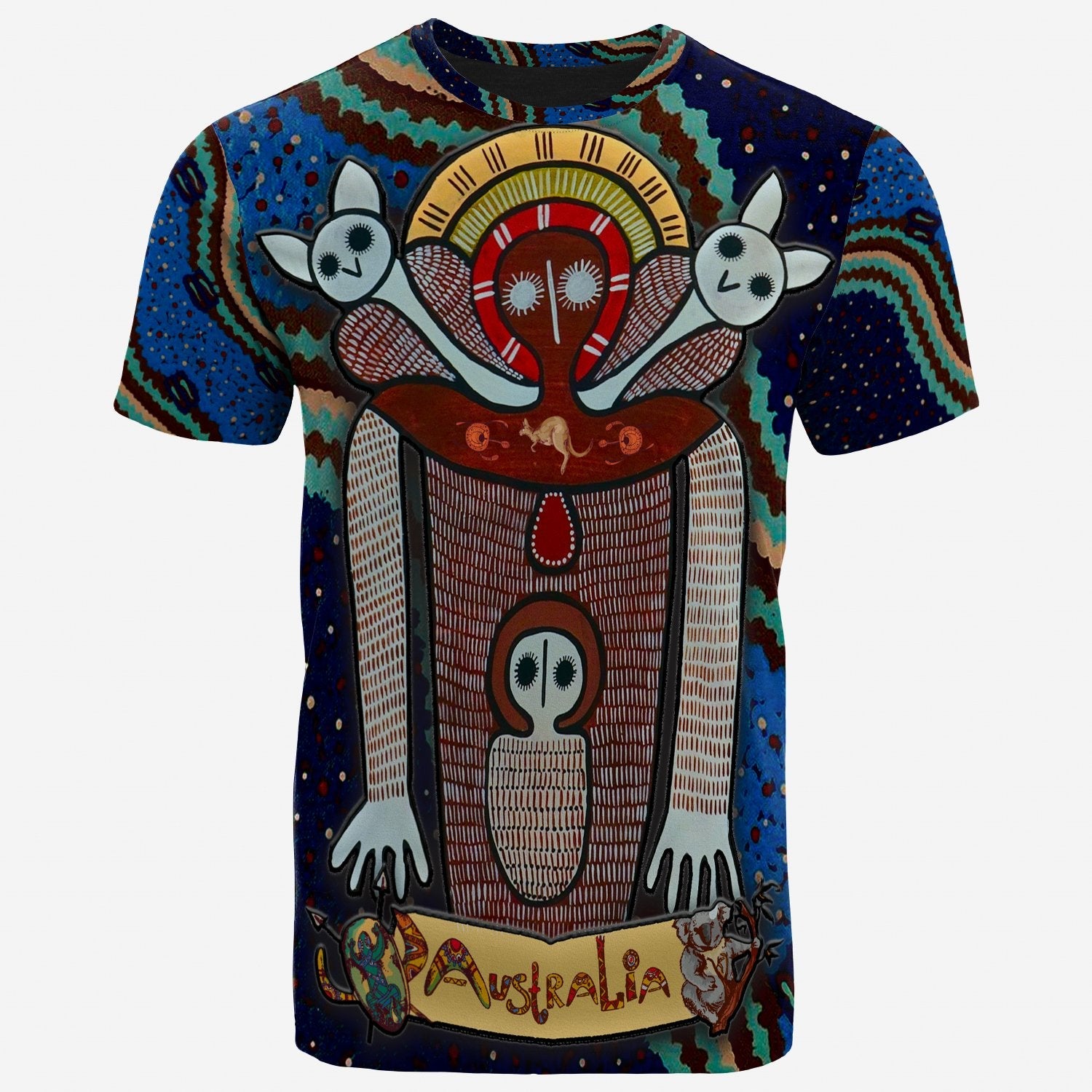 Wandjina T shirt - Australian Aboriginal Mythology - My Australia - Vibe Hoodie Shop