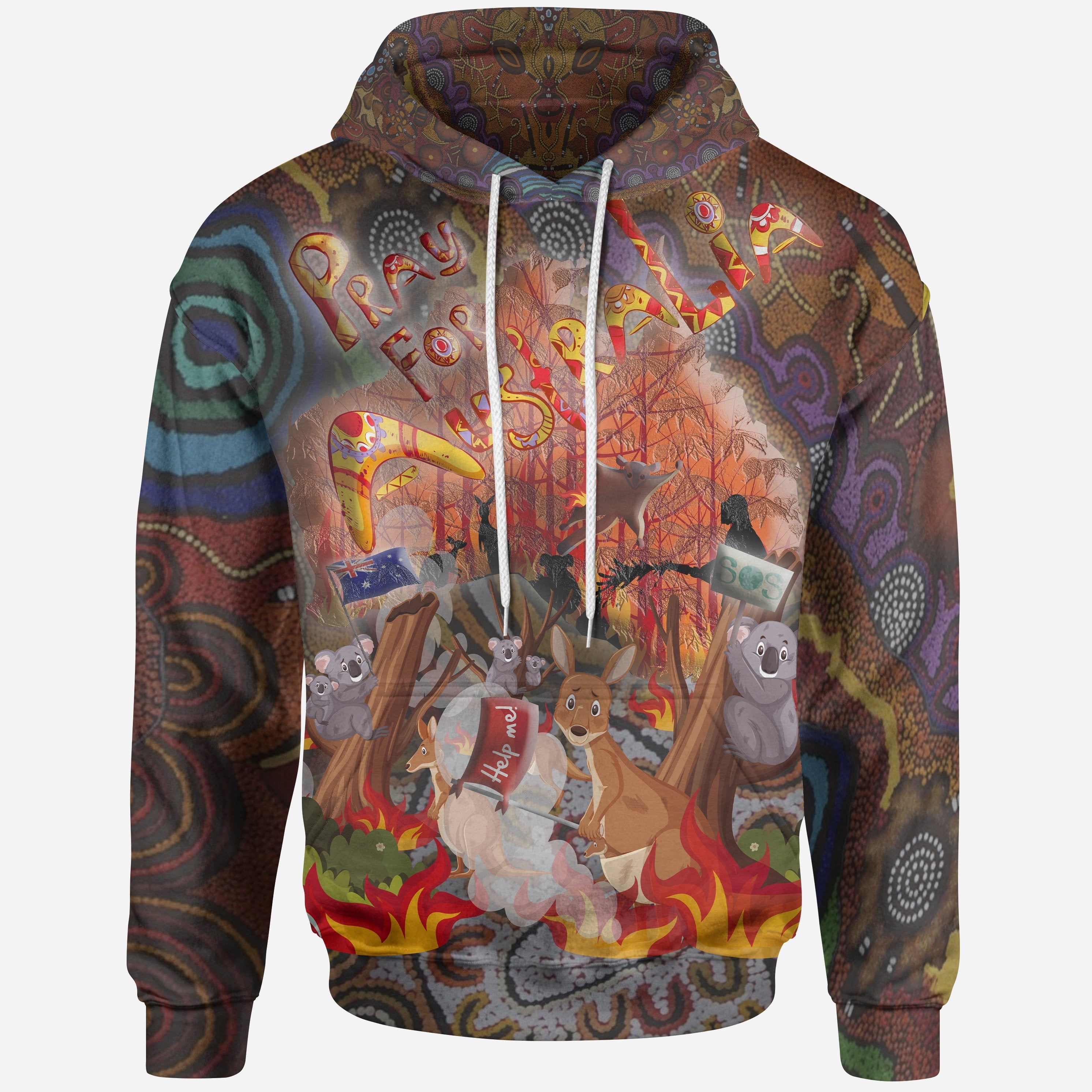 Aboriginal Hoodie - Pray For Australia - My Australia - Vibe Hoodie Shop