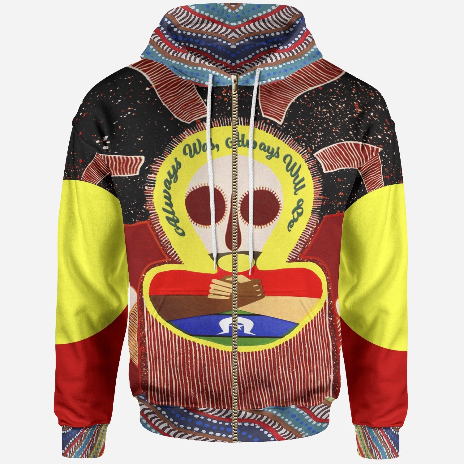 Aboriginal and Torres Strait Islanders Zip - Up Hoodie - NAIDOC Style - Vibe Hoodie Shop