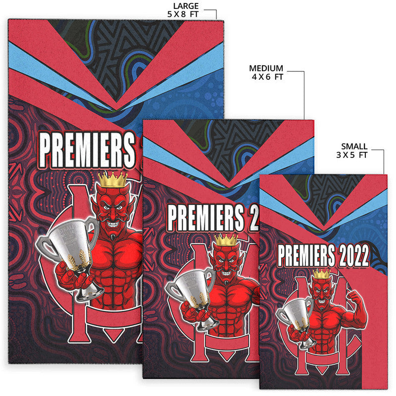 Melbourne Football 2022 Premiers Area Rug Demons Indigenous Style - Vibe Hoodie Shop