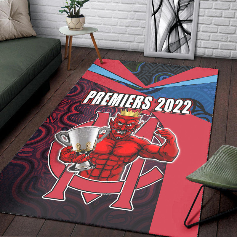 Melbourne Football 2022 Premiers Area Rug Demons Indigenous Style - Vibe Hoodie Shop