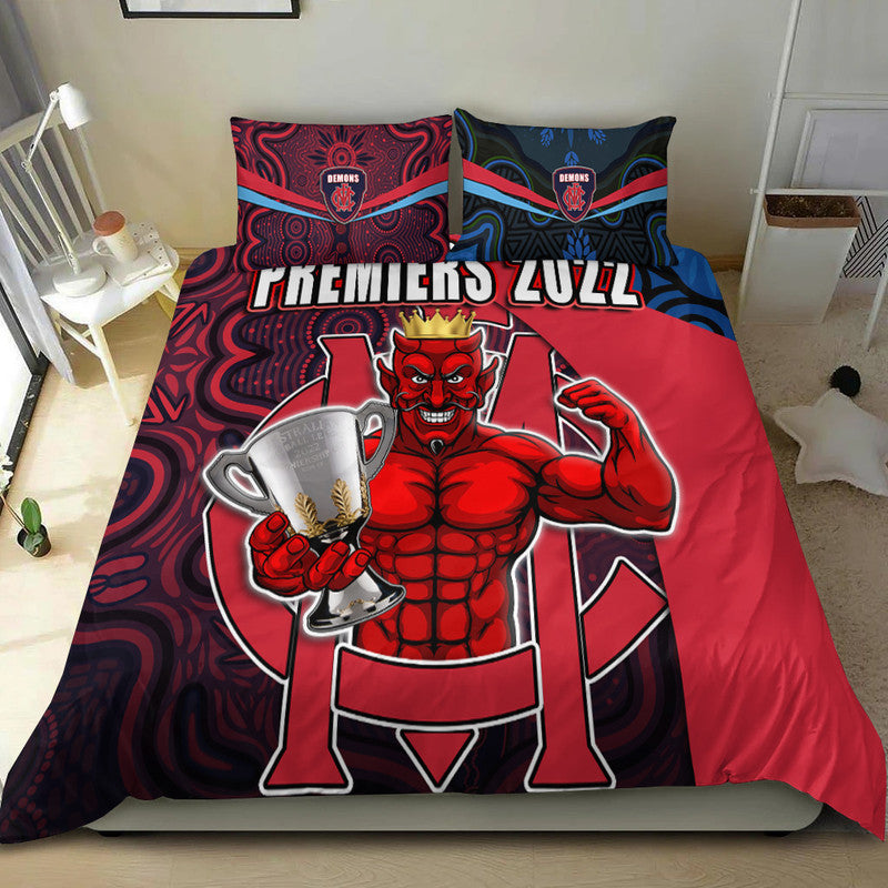 Melbourne Football 2022 Premiers Bedding Set Demons Indigenous Style - Vibe Hoodie Shop