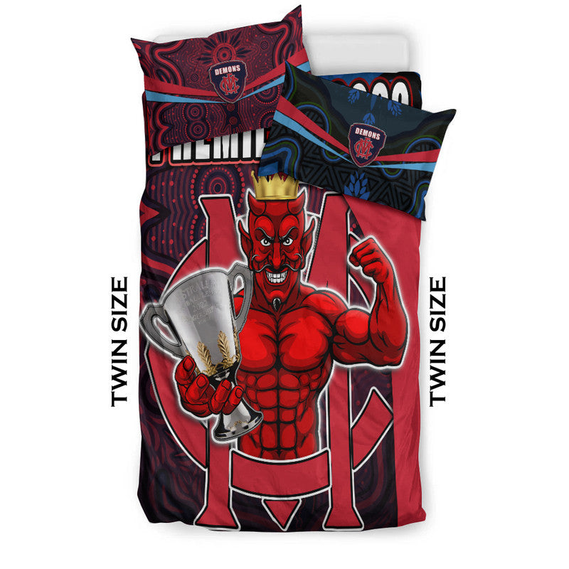Melbourne Football 2022 Premiers Bedding Set Demons Indigenous Style - Vibe Hoodie Shop