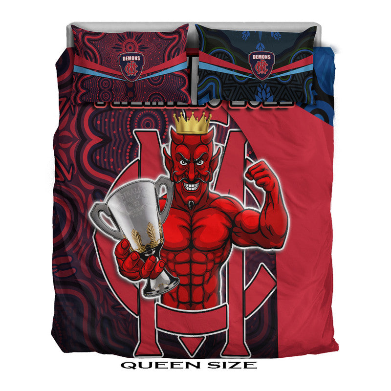 Melbourne Football 2022 Premiers Bedding Set Demons Indigenous Style - Vibe Hoodie Shop