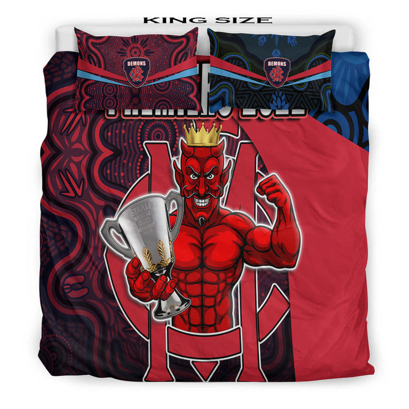 Melbourne Football 2022 Premiers Bedding Set Demons Indigenous Style - Vibe Hoodie Shop