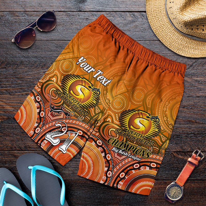 (Custom Personalised) Perth Scorchers Champions Men Shorts Lizard Indigenous Aboriginal - Vibe Hoodie Shop