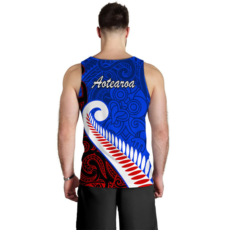 Waitangi Day Men Tank Top Aotearoa Hei Tiki Silver Fern - Vibe Hoodie Shop