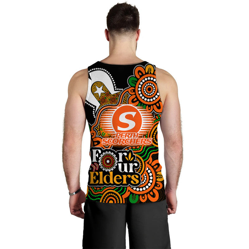 Perth Scorchers Cricket Men Tank Top NAIDOC Torres Strait For Our Elders - Vibe Hoodie Shop