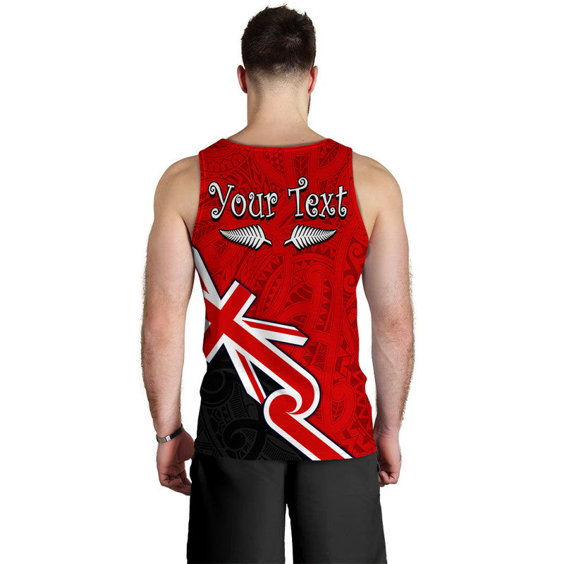 (Custom Personalised) Waitangi Men Tank Top Aotearoa Tino Rangatiratanga Flag with Silver Fern - Vibe Hoodie Shop