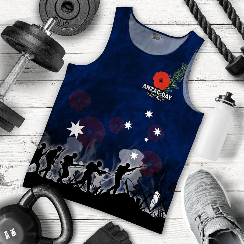 Australia Anzac Day Men Tank Top Rosemary In Heart - Vibe Hoodie Shop