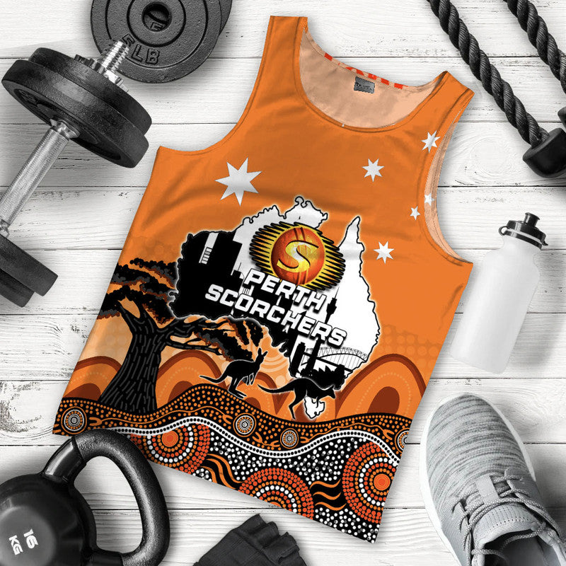 (Custom Personalised And Number) Happy Australia Day- Perth Scorchers Men Tank Top - Vibe Hoodie Shop