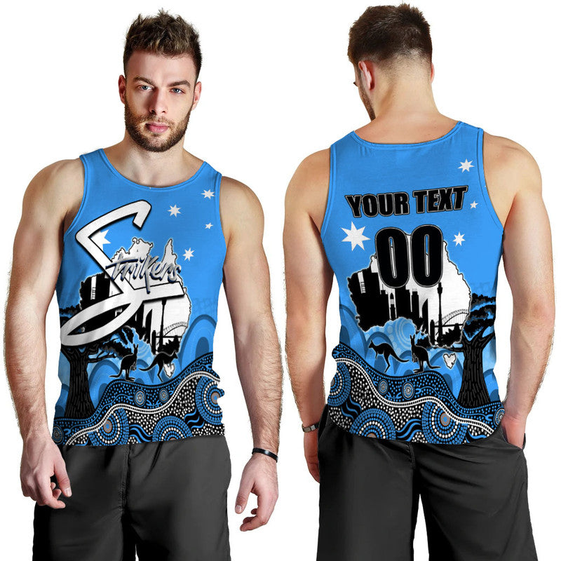 (Custom Personalised And Number) Happy Australia Day- Adelaide Strikers Men Tank Top - Vibe Hoodie Shop