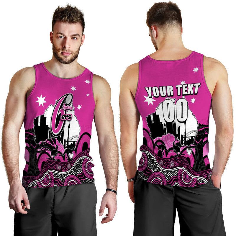 (Custom Personalised And Number) Happy Australia Day- Sydney Sixers Men Tank Top - Vibe Hoodie Shop