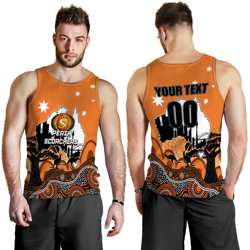 (Custom Personalised And Number) Happy Australia Day- Perth Scorchers Men Tank Top - Vibe Hoodie Shop