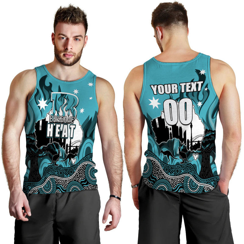 (Custom Personalised And Number) Happy Australia Day- Brisbane Heat Men Tank Top - Vibe Hoodie Shop