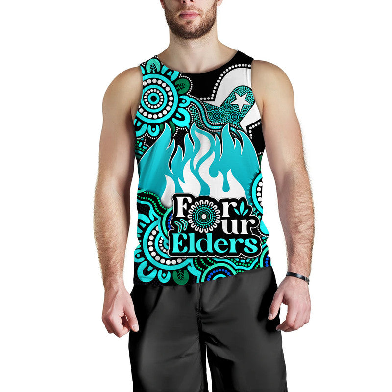 Brisbane Heat Cricket Men Tank Top NAIDOC Torres Strait For Our Elders - Vibe Hoodie Shop