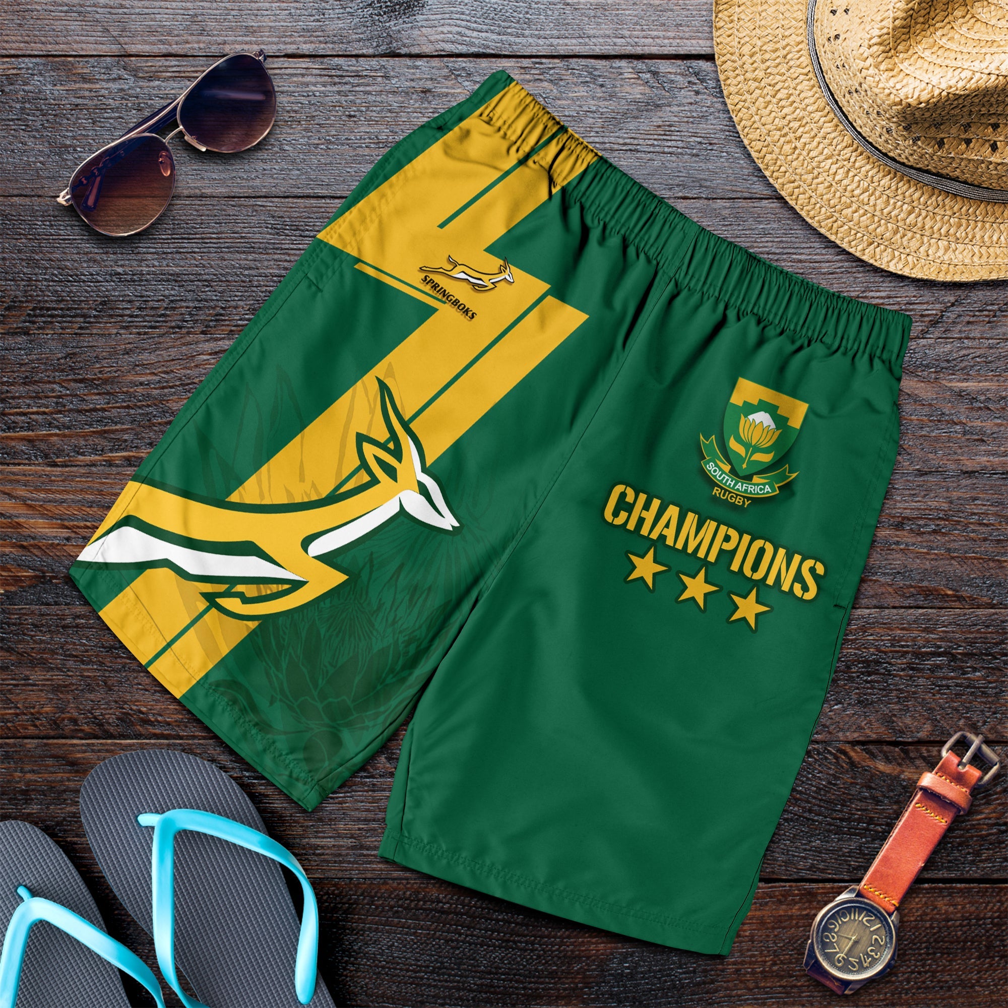 South Africa Men Shorts Rugby 7s 2022 Champion Springboks - Vibe Hoodie Shop