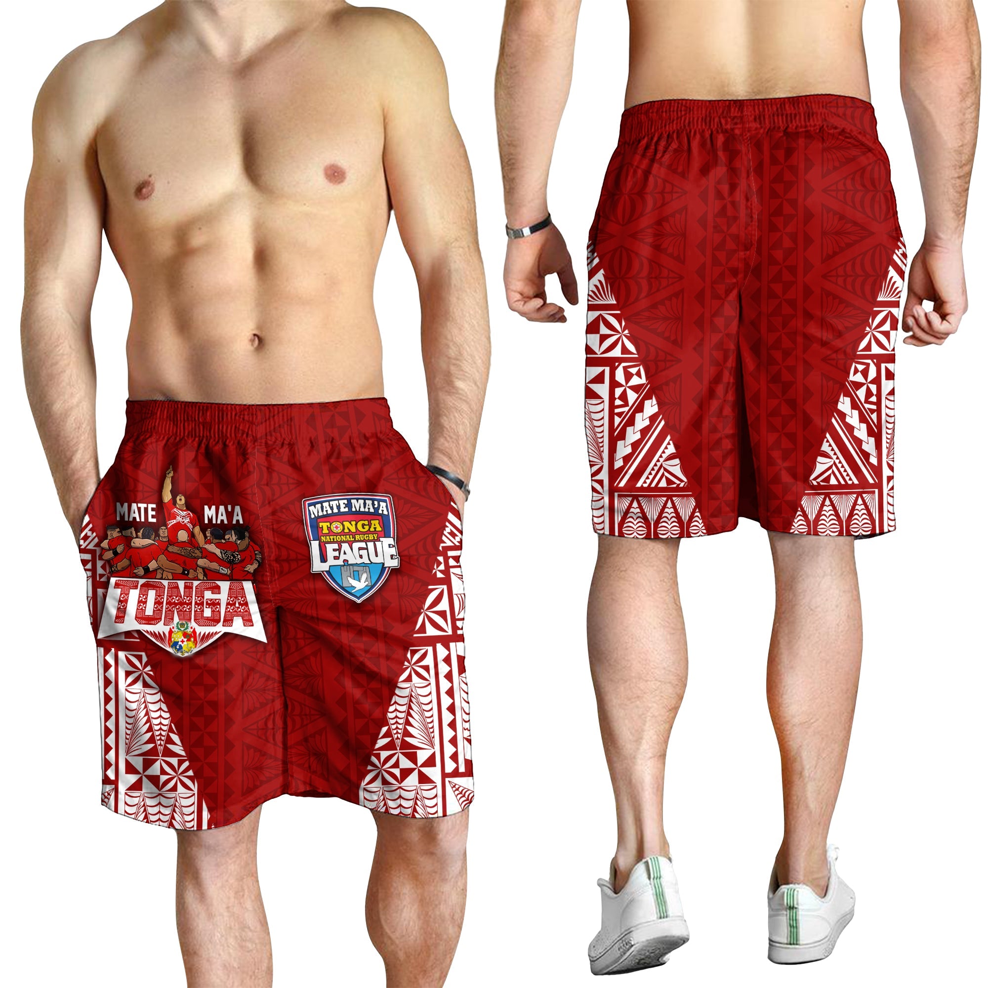 Tonga Rugby Men Shorts Mate Ma'a Tonga Warriors - Vibe Hoodie Shop